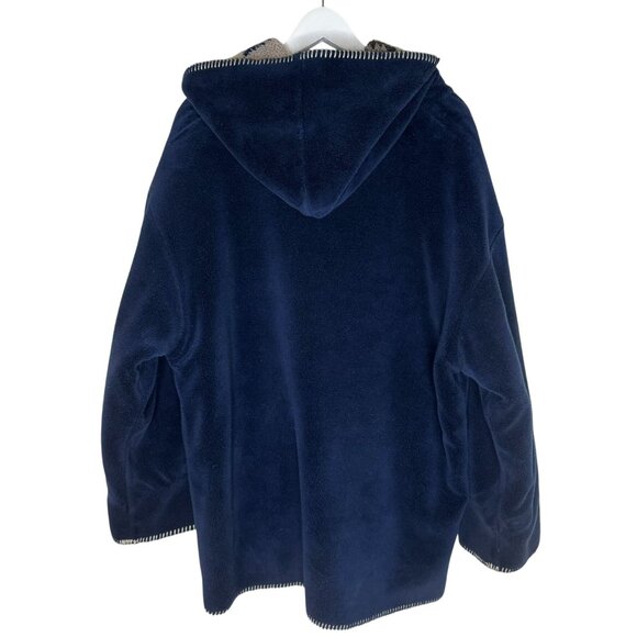 Vintage Denali Hooded Fleece Reversible Jacket, Deer Print, Toggle Closure, 2XL - Picture 4 of 7